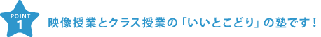 映像授業とクラス授業の「いいとこどり」の塾です！　　　　　　